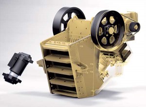 The core of the Telsmith hydraulic toggle system is the Hydra-Jaw hydraulic cylinder. Photos courtesy of Telsmith Inc.