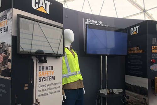 Caterpillar showcased several safety technologies in the Tech Experience plaza during ConExpo-Con/Agg 2017. Photo by Megan Smalley