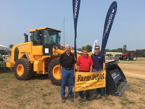 From left: Farm Depot's Mark Laethem, Mike Laethem and Blake Laethem. Photo courtesy of Hyundai Construction Equipment Americas.