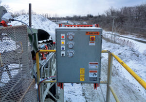 The control panel enclosure carries a NEMA-4 rating to withstand the elements. Photo courtesy of Martin Engineering