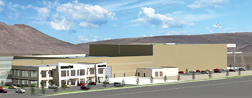 A rendering of the Komatsu Equipment Co. facility in Elko, Nevada. Image courtesy of Komatsu America Corp.