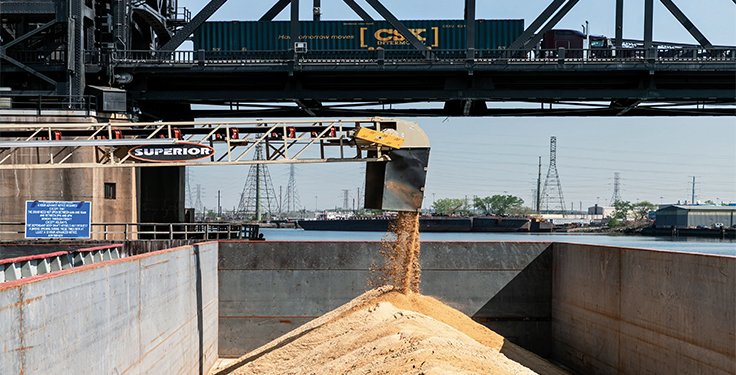 Increasing road traffic elevates barges as a viable option to deliver construction materials to New York City. Photo courtesy of Superior Industries