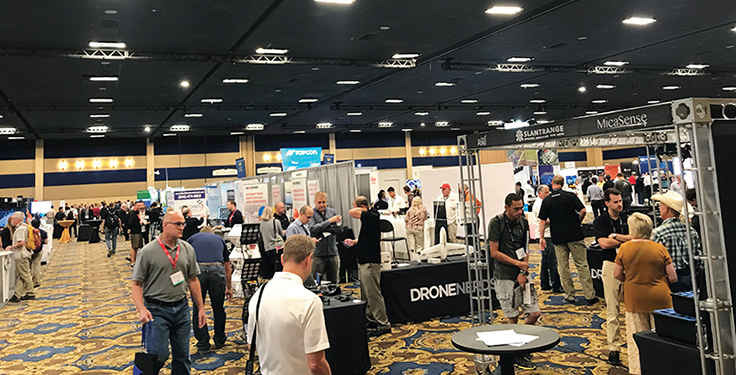 Dozens of exhibitors displayed their latest drone technologies at this year’s Commercial UAV Expo in Las Vegas. Photo: Zach Mentz