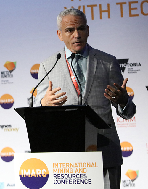 David Garofalo addresses the 2018 International Mining & Resources Conference.