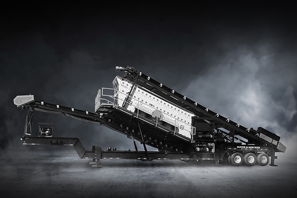 The Tyler F-Class portable plant includes several new technologies to improve setup time and extend equipment longevity in quarry and mining operations. Photo courtesy of Haver & Boecker.