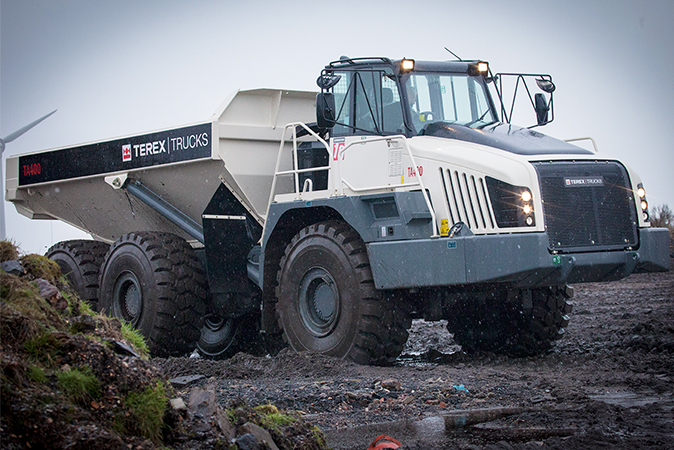 The 38-tonne TA400 articulated hauler is designed to operate in challenging conditions. Photo courtesy fo Terex Trucks.