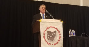MSHA's Ed Elliott addresses the 2018 OAIMA Annual Meeting & Trade Show in Columbus, Ohio.