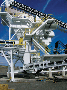 Within an aggregate operation, there are a number of places where employees can fall and injure themselves. Make sure your employees follow protocol when operating from high points. Photo: Stedman