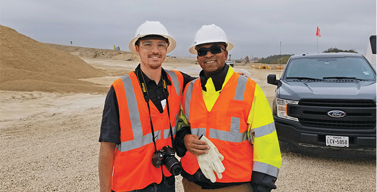 Pit & Quarry Managing Editor Zach Mentz, left, with Paul Manning of Omya at Cemex’s Balcones Quarry in New Braunfels, Texas. The visit to Balcones Quarry was part of Quarry Academy, co-hosted in late 2018 by Dyno Nobel and Sandvik Mining & Rock Technology. Manning is a geologist for Sylacauga, Alabama-based Omya.