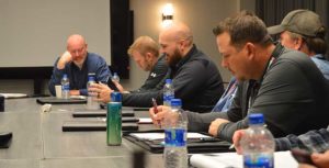McLanahan 2019 Dealer Academy attendees discuss strategies during the hands-on training session. Photo by Allison Barwacz