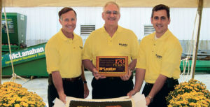 George Sidney, left, celebrated the 170th anniversary of McLanahan Corp. alongside Michael McLanahan, center, and Sean McLanahan back in 2005. Photo: McLanahan Corp.