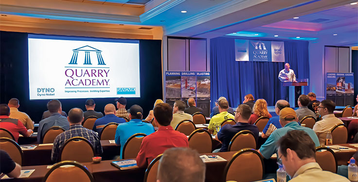 Lecturers from a wide range of industry professions presented before a Quarry Academy class consisting of more than 100 attendees. Photo courtesy of Dyno Nobel