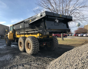 Philippi-Hagenbuch unveiled a new version of its Autogate tailgate specifically for off-highway trucks and roll-off containers that require a 100 percent positive seal. Photo courtesy of Philippi-Hagenbuch