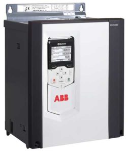 The DCS880 variable speed drive features a number of built-in functions, including safe torque off, which prevents unexpected startup of machinery. Photo courtesy of ABB