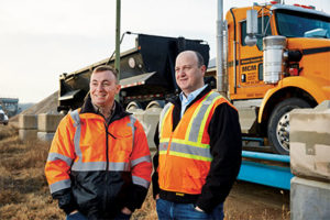 Midwest Concrete Materials Vice President Chris Eichman, left, and Command Alkon GM Scott Dugan. Photo courtesy of Command Alkon.