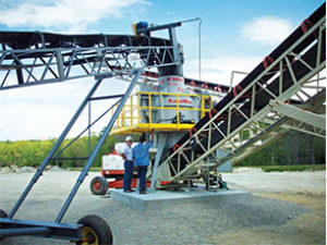 Cone crushers are often placed within a secondary crushing station because they are versatile in terms of feed and discharge openings. Photo courtesy of Kemper Equipment.