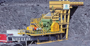The eccentric roll crusher from thyssenkrupp was slated to make its world debut at Bauma 2019. Photo courtesy of thyssenkrupp.