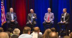 At the 2019 TACA Annual Meeting, from left: PCA's Michael Ireland, NRMCA's Michael Philipps, NSSGA's Michael Johnson and TACA's David Perkins. Photo courtesy of TACA
