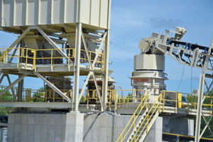 The Airport Road Quarry’s secondary plant consists of an HP400 cone crusher and two HP300s from Metso. Photo by Kevin Yanik.