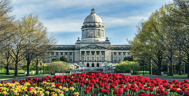 Aggregate producers like Quality Stone & Ready Mix would like to see more action on infrastructure take place at the Kentucky State Capitol in Frankfurt, Kentucky. Photo: iStock.com/fotoguy22