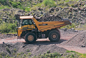 While Caterpillar is the preferred brand on loaders at Myrl & Roy’s Paving, the company favors Komatsu on haul trucks because of their ability to endure strenuous use and avoid downtime. Photo courtesy of Myrl & Roy’s Paving