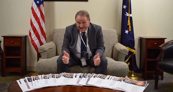 The pledges were presented to David Zatezalo, assistant secretary of the Mine Safety & Health Administration, during a joint-visit to support NSSGA's "Why Risk It? Just Click It!" campaign. Photo courtesy of U.S. Department of Labor