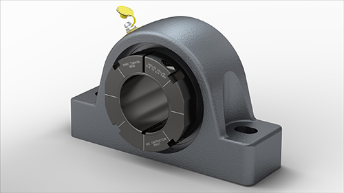 With the Klamploc adapter, there are neither parts to remove and then install nor parts to bend on the bearing. Photo courtesy of Regal Beloit
