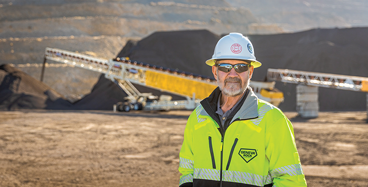 Ed Clayson, aggregates production manager at Geneva Rock, has more than 45 years of industry experience. Photo: Superior Industries