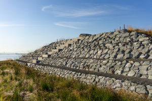 Washington Rock Quarries contributed to the landscape for the Dune Peninsula boat launch/pier. Photo: Jonathan Hart