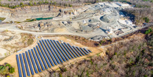 The solar array is made of 3,762 panels and sits on five acres. Photo: O&G Industries