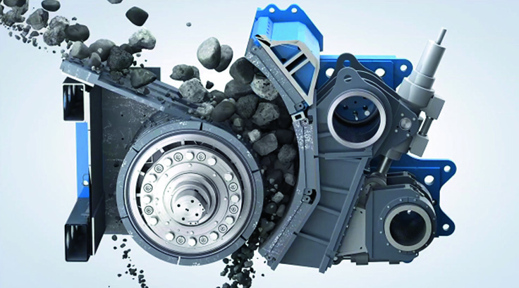 The Eccentric Roll Crusher offers throughputs of up to 8,000 metric tph, according to thyssenkrupp. Photo: thyssenkrupp