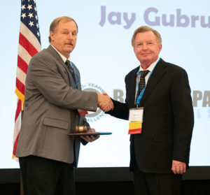 Pictured with Jim Meckstroth, at left, Lynn Radabaugh serves as Ohio Aggregates & Industrial Minerals Association board president. Photo: OAIMA