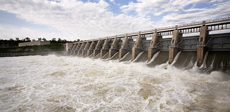 Tail-waters below Gavins Point dam on the Missouri River in South Dakota. Photo: PatrickZiegler/iStock / Getty Images Plus/Getty Images