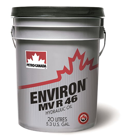 Environ MV R joins the established Environ product line of environmentally friendly hydraulic fluids. Photo: Petro-Canada Lubricants