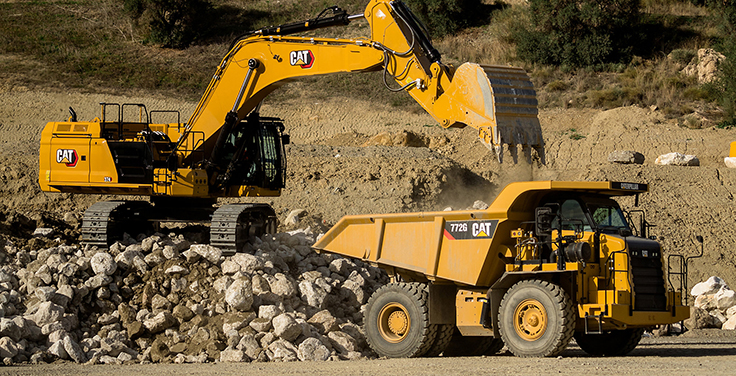 According to Cat, the 374 has the industry’s most comprehensive offering of factory-installed technology in its size class. Photo: Cat