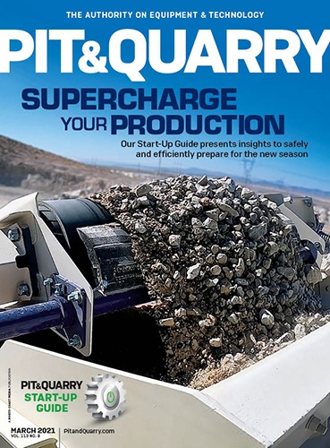 Pit & Quarry's Start-Up Guide takes center stage on our March 2021 cover. Photo: Terex MPS