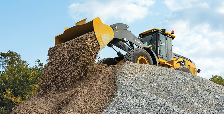 Available first on the wheel loader lineup, the performance tiering strategy provides machine solutions built for various applications and jobs designed to enhance profitability and efficiency, John Deere says. Photo: John Deere