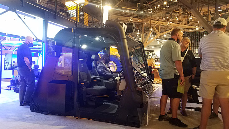 A number of interactive experiences were available at MINExpo 2021, including this one in the Caterpillar booth. Photo: P&Q Staff