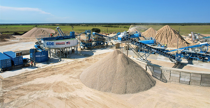 An aerial view of Resource Materials' new CDE wash plant in Texas. Photo: CDE