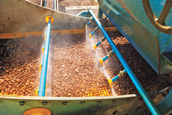Six aggregate products – including one sand – are washed and screened in the Collier Materials plant. Photo: CDE