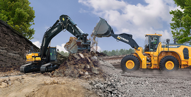 Hyundai Construction Equipment Americas will feature two of its most in-demand machines for asphalt, highway/roadwork and pavement maintenance at AGG1 and World of Asphalt. Photo: Hyundai Construction Equipment Americas