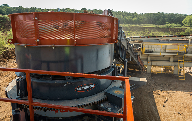 The mobile spread at Hopkins Sand & Gravel includes a P400 Patriot cone crushing plant. Photo: Superior Industries