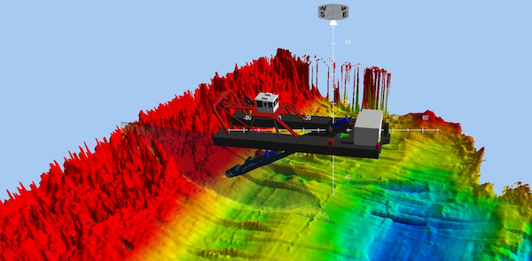 DSC Vision gives operators a 160-degree view of where and how deep a dredge is going. Photo: DSC Dredge