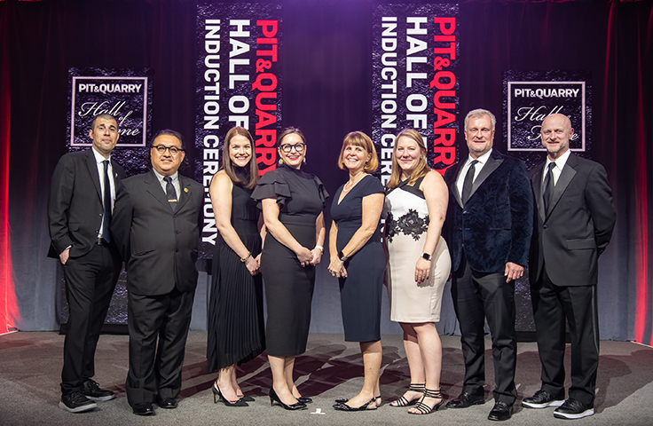 Those from the National Stone, Sand & Gravel Association on hand included, from left, Jason Epstein, Cesar Silva, Kerry Lynch, Jennifer Dugas, Lura McAdam, Michele Stanley, Mike Johnson and Chuck Fuqua. Photo: PamElla Lee Photography
