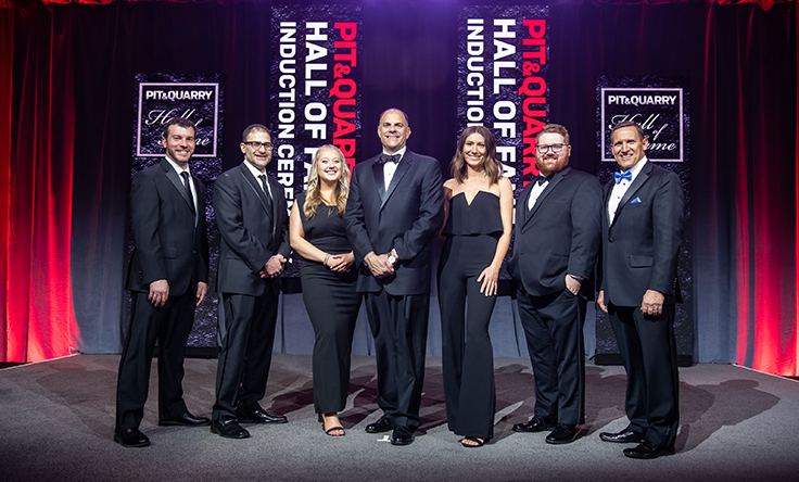 From left: Pit & Quarry’s Kevin Yanik, Dino Vitanza, Carly Bemer, Kevin Stoltman, Allison Blong, Jack Kopanski and Rob Fulop. Photo: PamElla Lee Photography