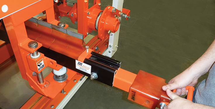 Martin Engineering says the design of the belt cleaners design allows them to slide out for fast and easy one-person maintenance, improving safety and efficiency. Photo: Martin Engineering