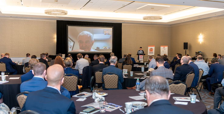 Former Speaker of the House Newt Gingrich spoke on issues such as the supply chain, inflation and infrastructure at the 2022 Pit & Quarry Roundtable & Conference. Photo: PamElla Lee Photography