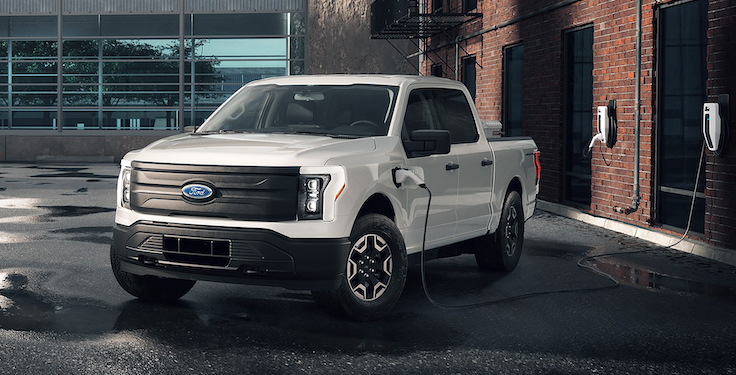 United Rentals is expected to receive 120 Ford F-150 Lightning trucks and 30 Ford E-Transit vans later this year and deploy them in the second half of 2022. Photo: United Rentals