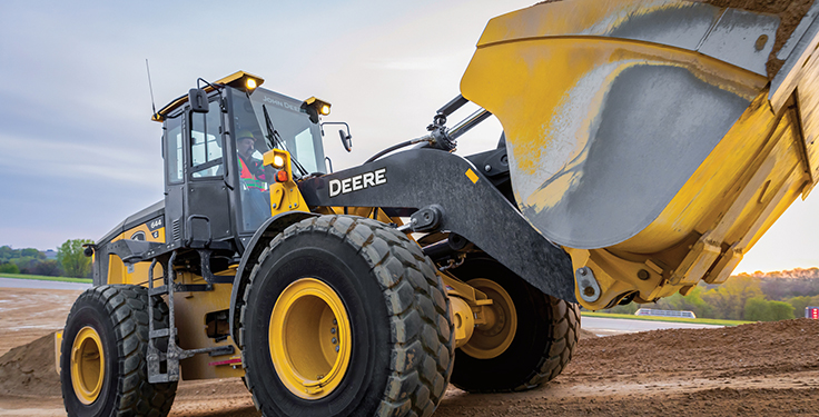 Users of the 644 G-tier wheel loader can customize the machine through a variety of base-level packages. Photo: John Deere