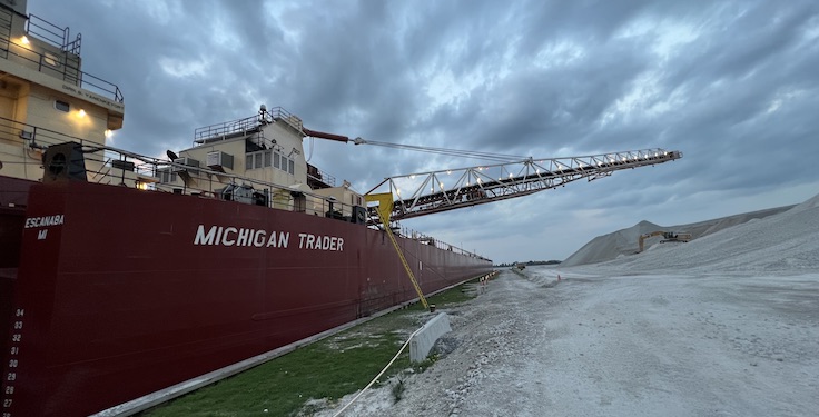 Shipments of limestone on the Great Lakes dropped 3.7 percent compared to a year earlier. Photo: LCA